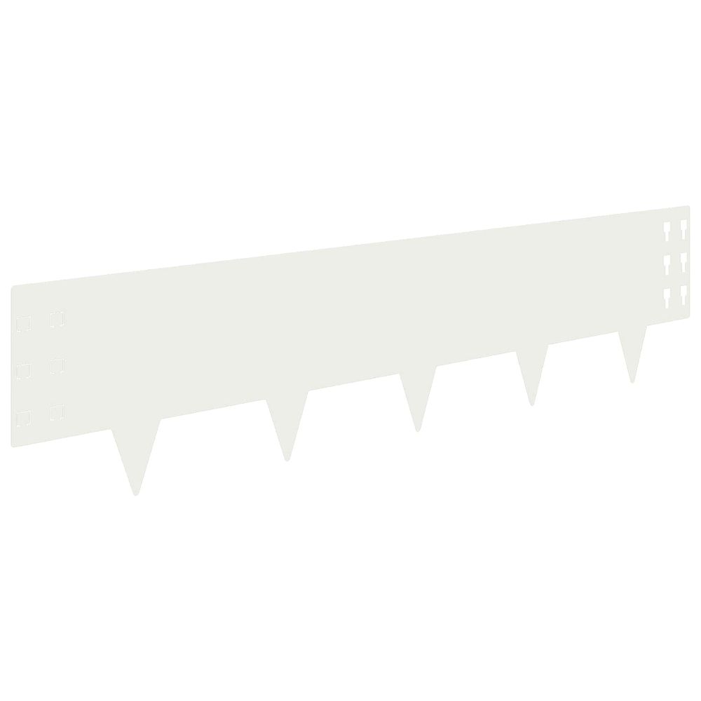 Bordure de pelouse 20 pc 100 x 25 cm acier blanc