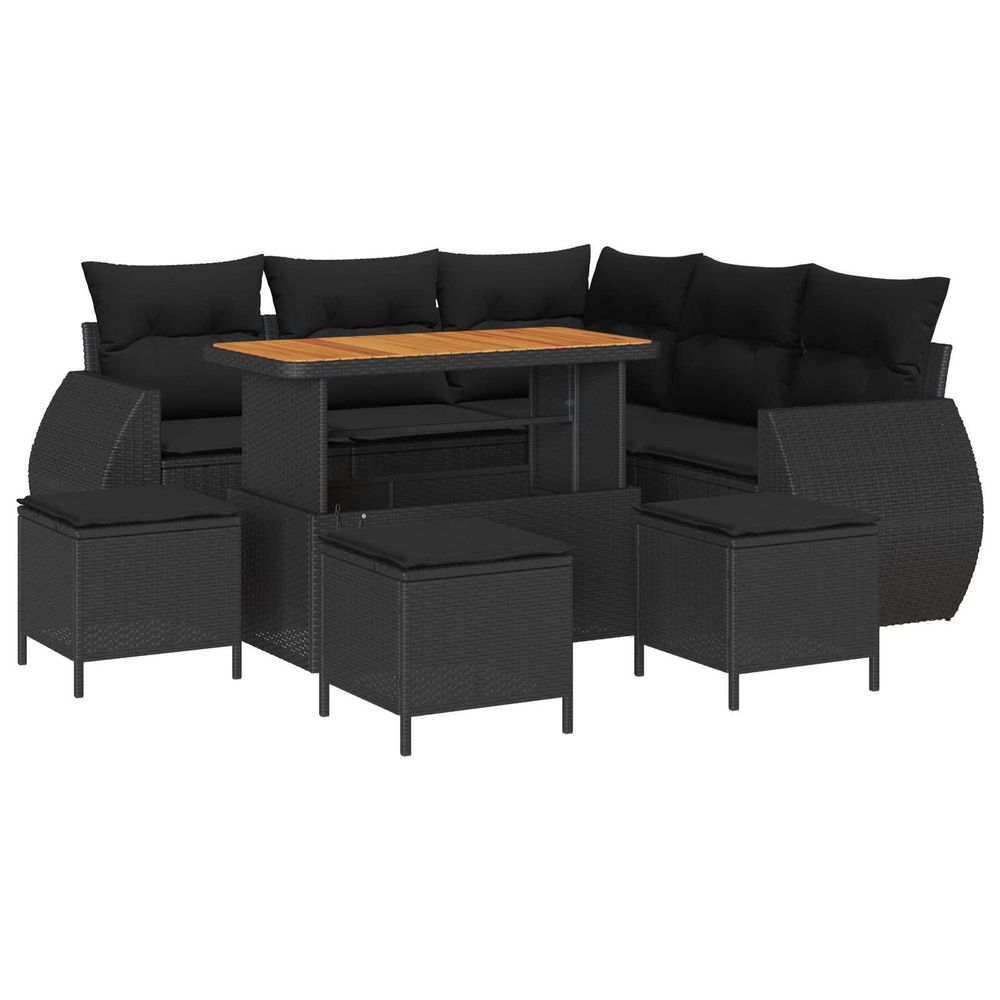 Ensemble de canapé de jardin 9 pc 8-nombre de places noir