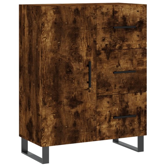 Buffet bahut commode armoire meuble de rangement organisateur cuisine salle de séjour salon 69,5 x 34 x 90 cm bois d'ingénier