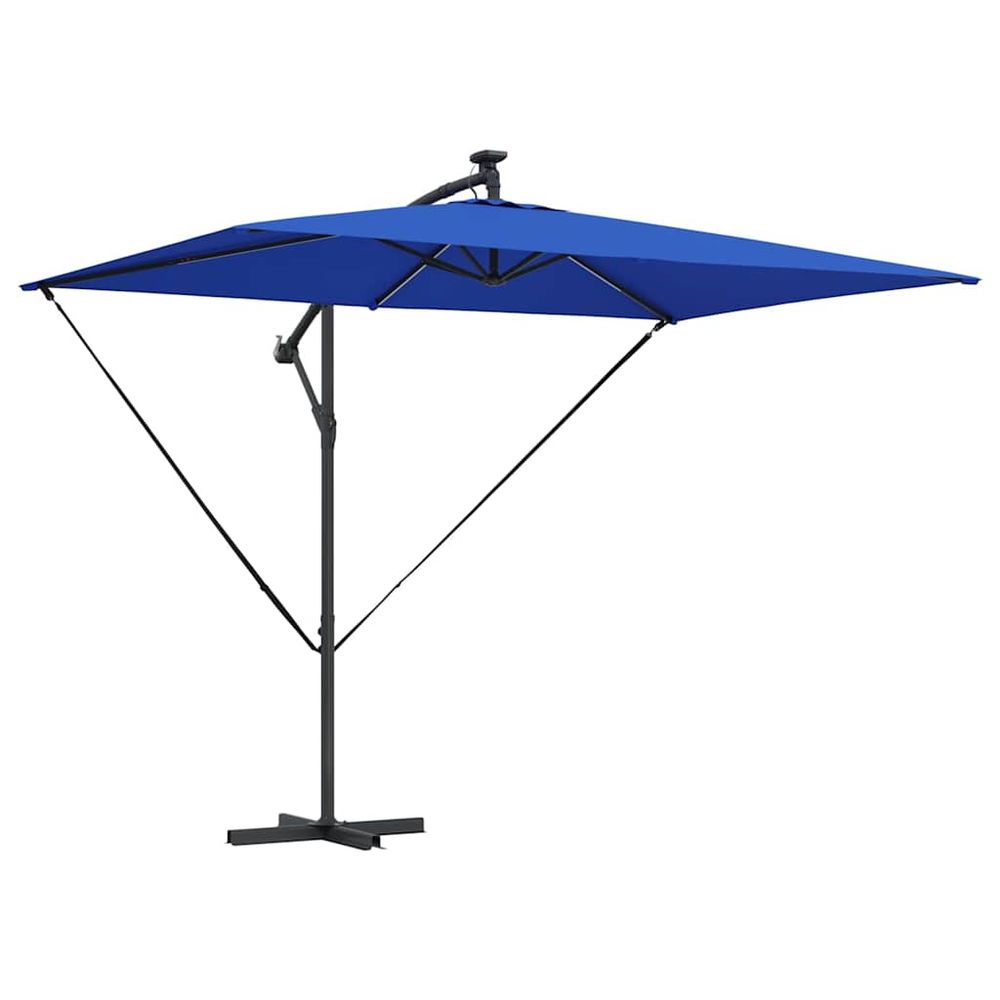 Parasol 294 x 200 x 270 cm polyester et aluminium azur