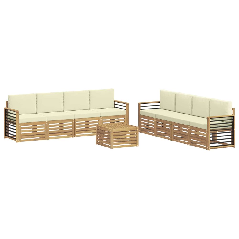 Ensemble de canapés d'extérieur 9 pc blanc et crème polyester