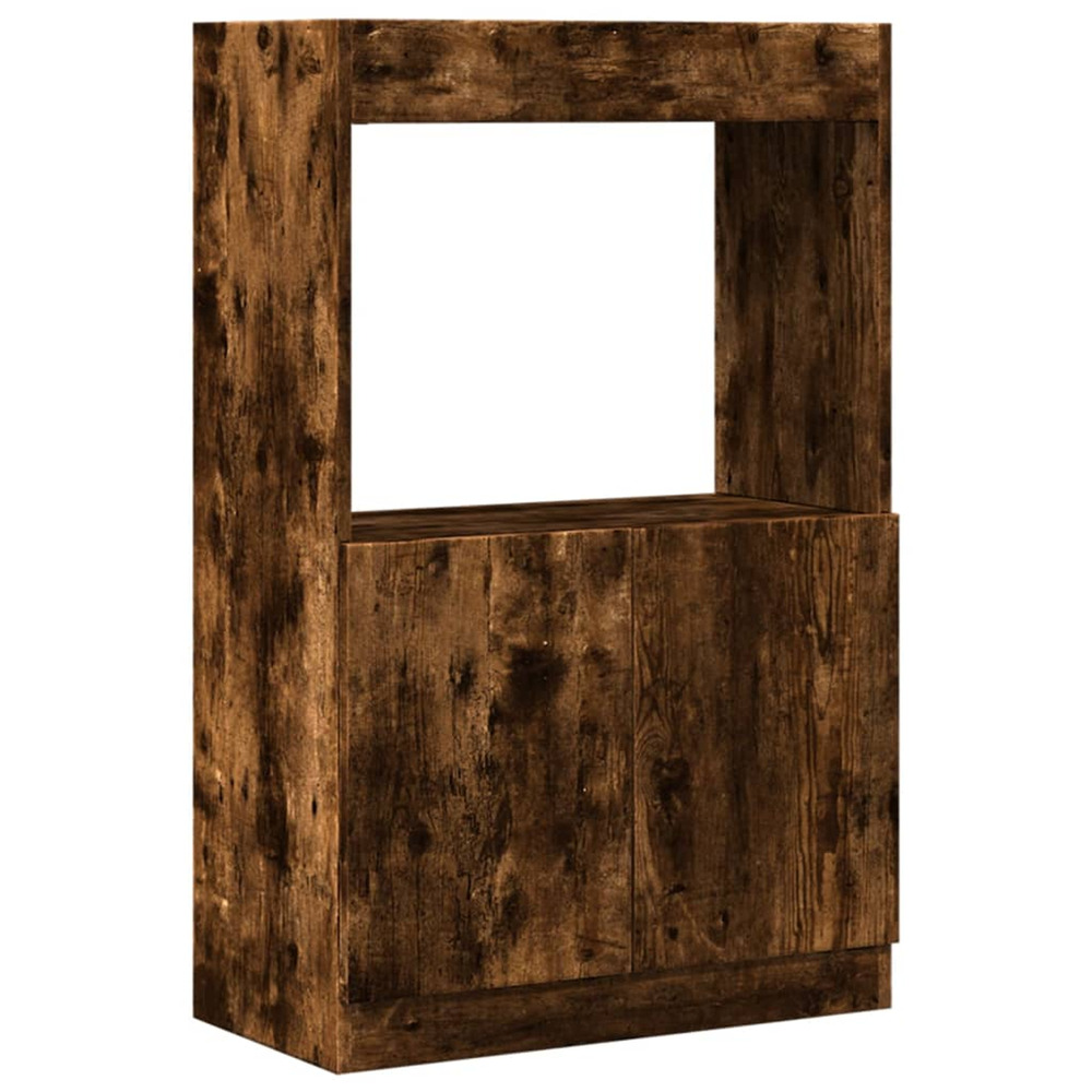 Buffet haut chêne fumé 63x33x100 cm bois d'ingénierie
