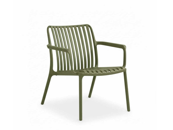 Fauteuil bas de jardin en résine pp 50 % recyclé joysxee, vert sauge