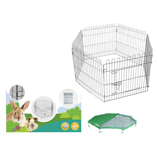 Parc hexagonal avec filet 60 x 60 cm pour chiot et lapin