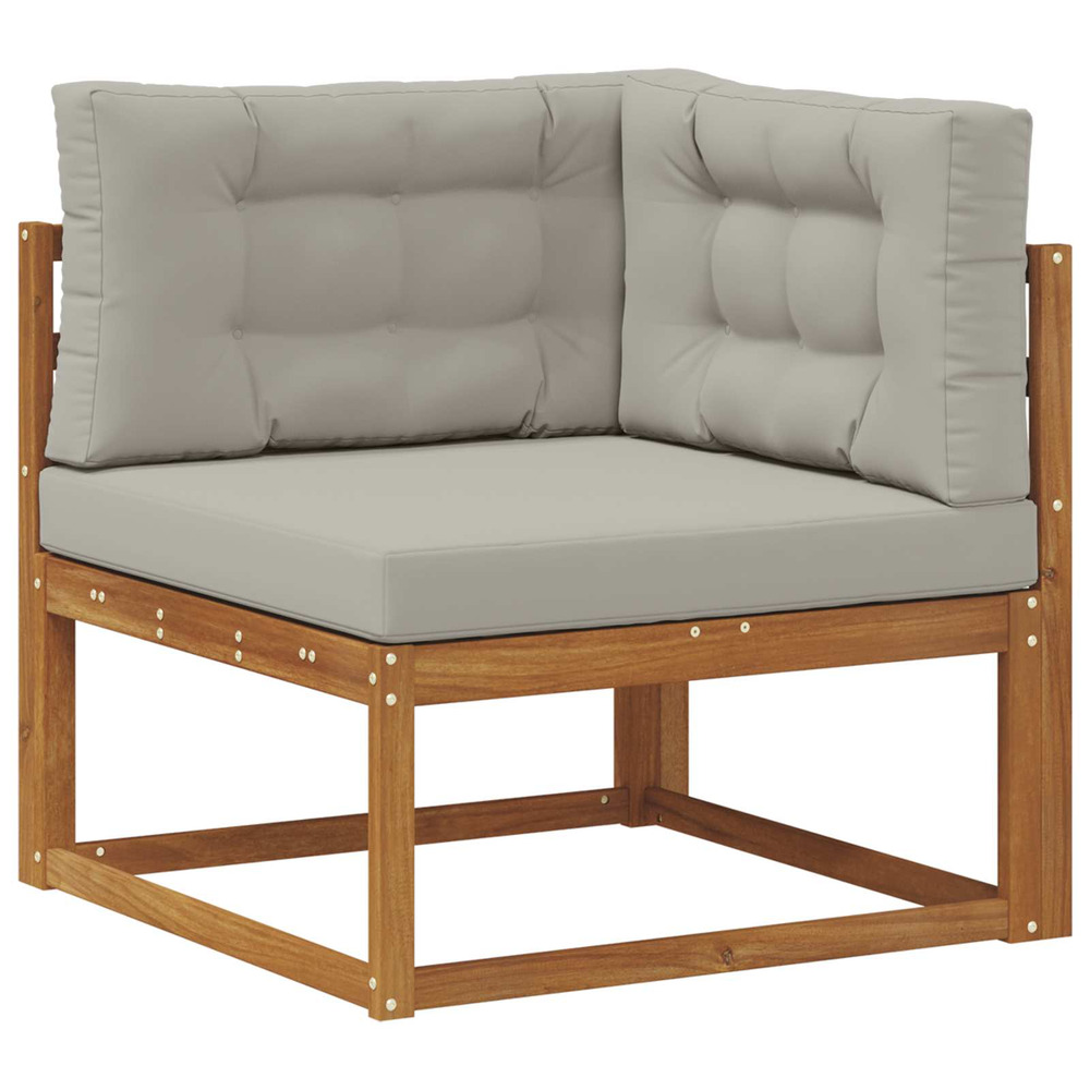 Canapé d'angle extérieur bois d'acacia massif naturel