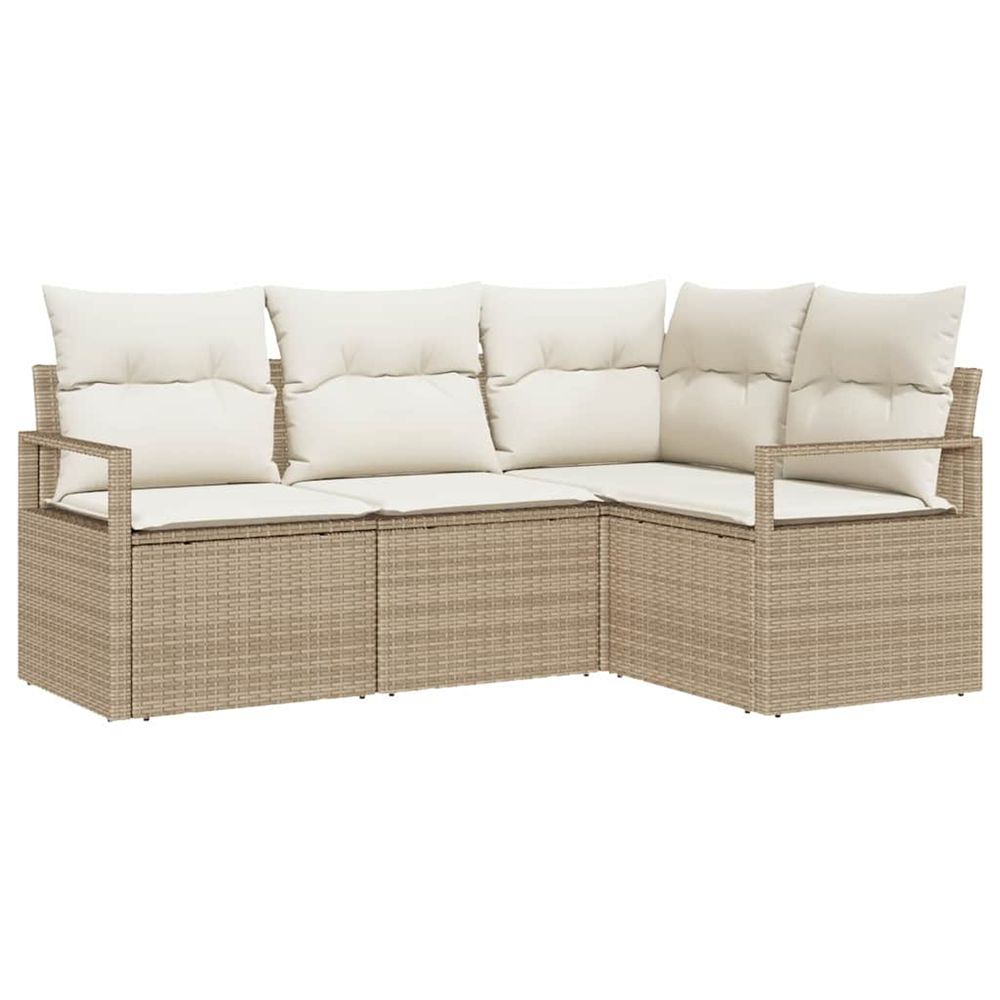 Ensemble de canapés 4 pc beige et crème polyrotin