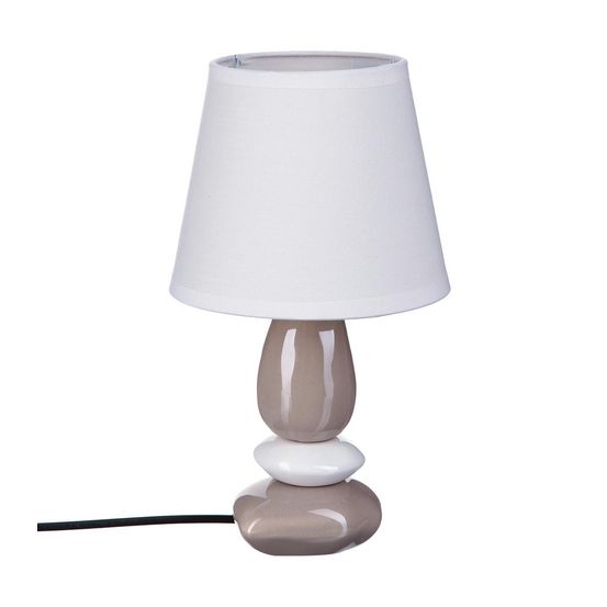Lampe à poser pied en céramique abat-jour en coton h 30 cm