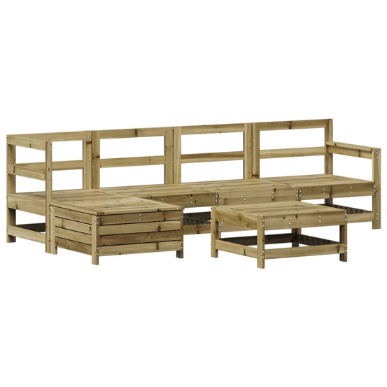 Salon de jardin 6 pcs bois de pin imprégné