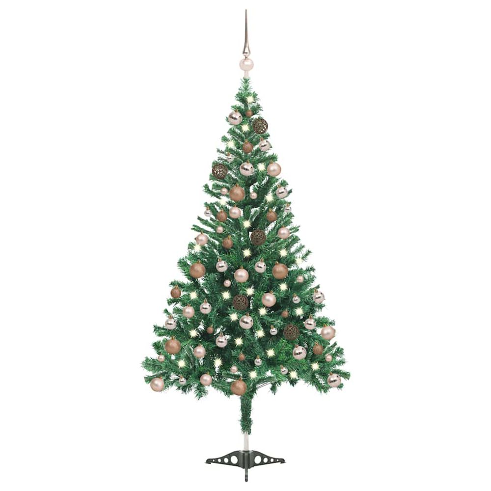 Arbre de noël artificiel pré-éclairé/boules 180 cm 564 branches