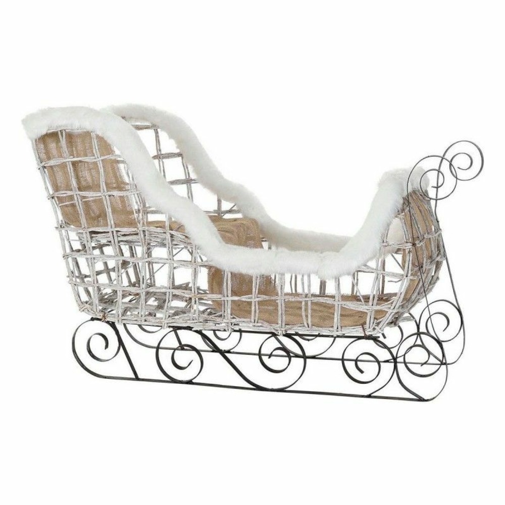 Décorations de noël dkd home decor traîneau lumière led rotin (90 x 46 x 62 cm)