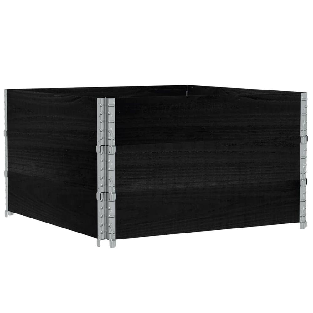 Jardinière d'extérieur noir 100x100 cm bois massif de pin