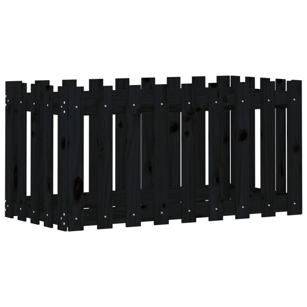 Lit surélevé de jardin design de clôture 100x50x50cm pin massif