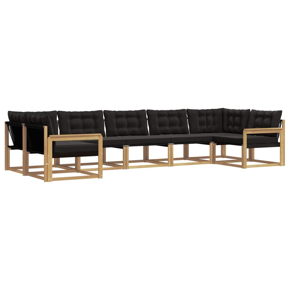 Ensemble de canapés d'extérieur 7 pc blanc et noir