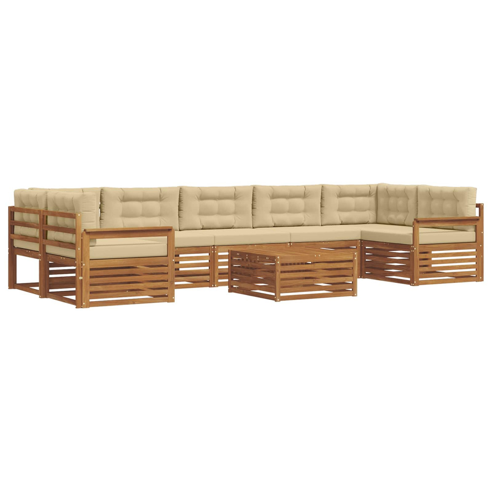 Ensemble de canapés d'extérieur 8 pcs naturel et beige