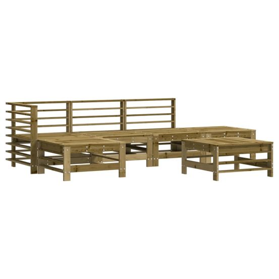 Salon de jardin 6 pcs bois de pin imprégné