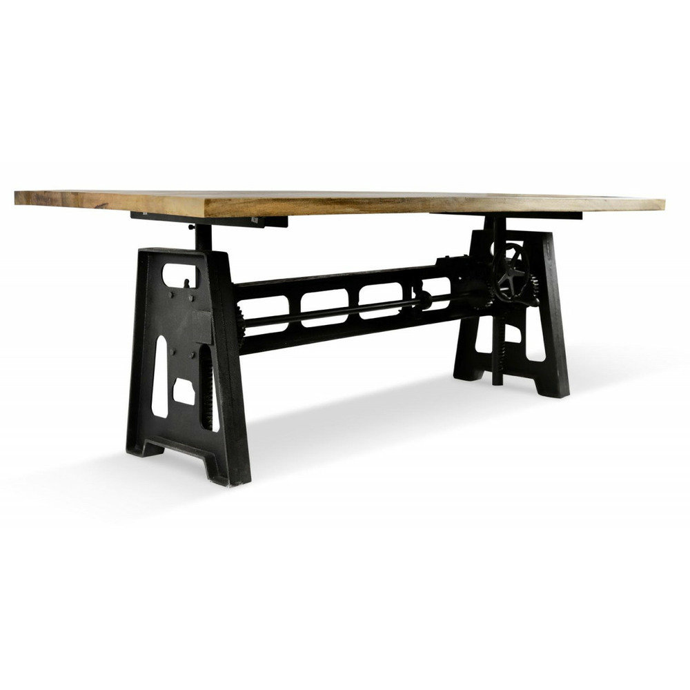 Table à manger bois marron 190x91x71/100cm