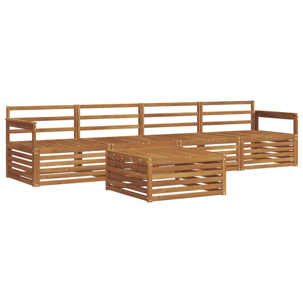 Ensemble de canapés d'extérieur 5 pcs naturel