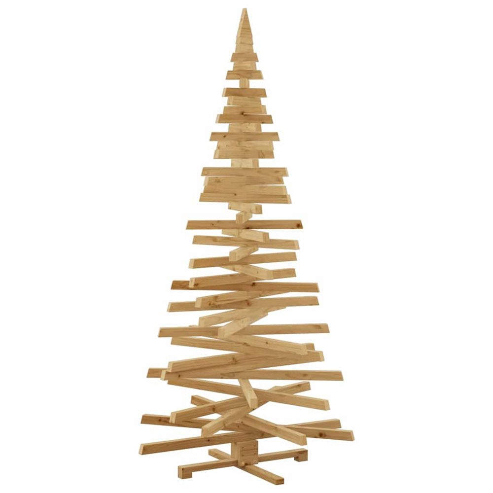 Arbres de noël avec support marron 210 cm bois massif en pin