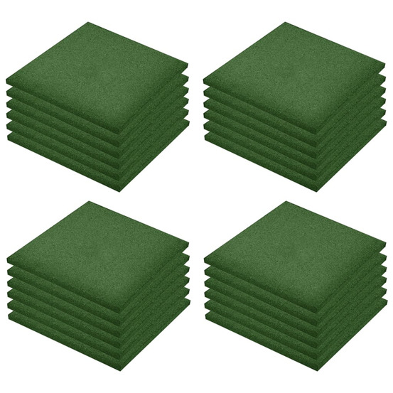 Carreaux de protection antichoc 24pcs caoutchouc 50x50x3cm vert