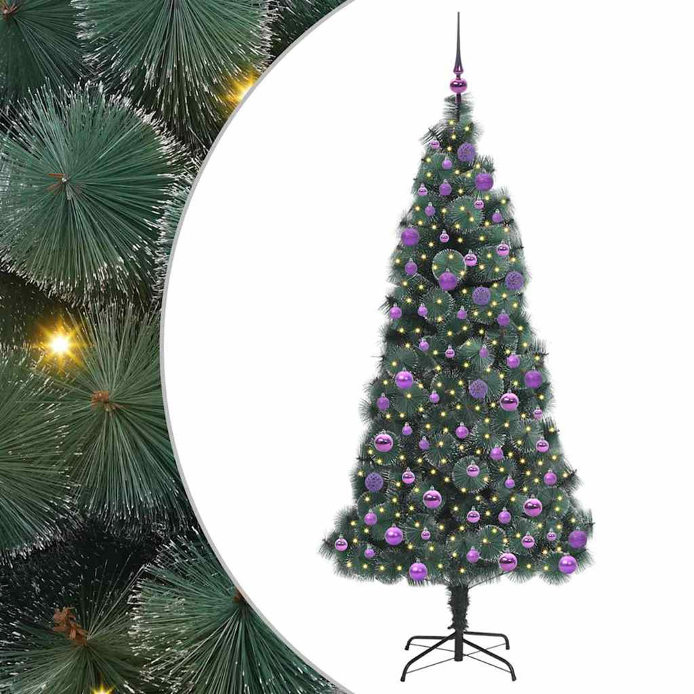 Arbre de noël artificiel pré-éclairé avec ensemble de boules