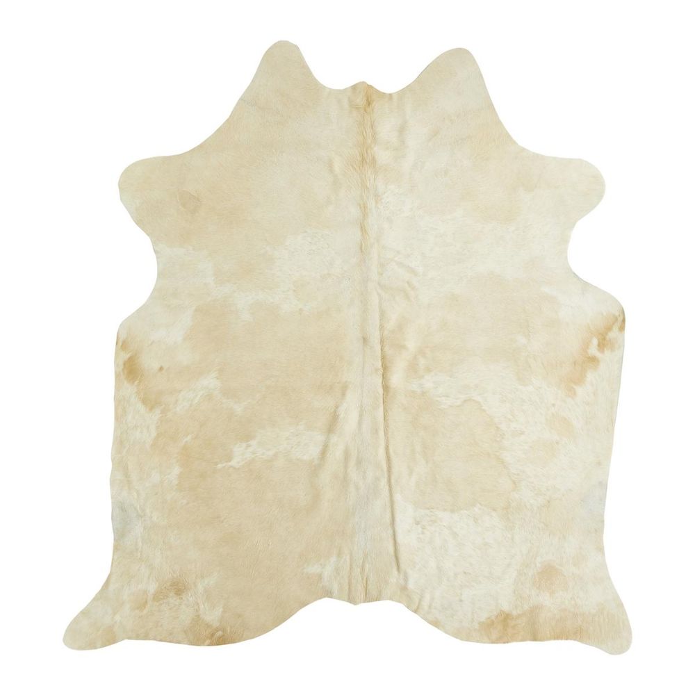 Tapis peau de vache 160x180 kilm fait à la main beige et marron