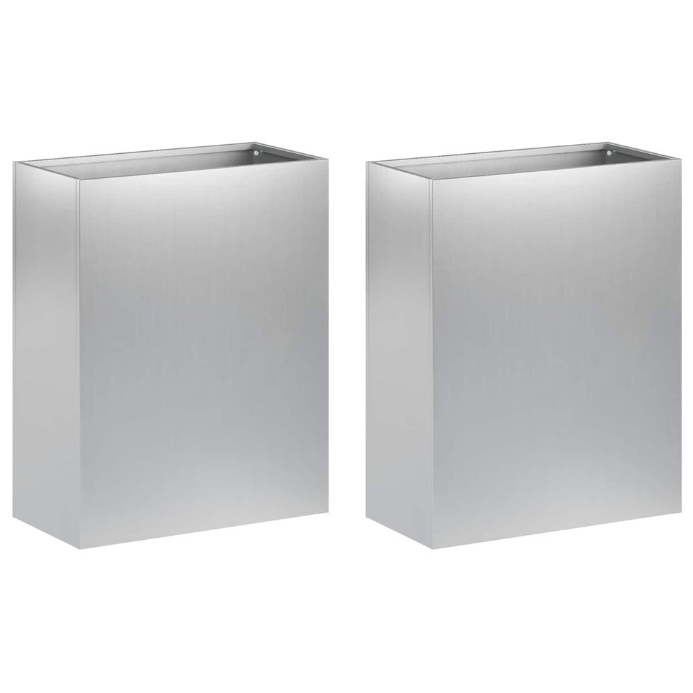 Cache-pot de jardin 2 pc argenté 40 x 20 x 50 cm