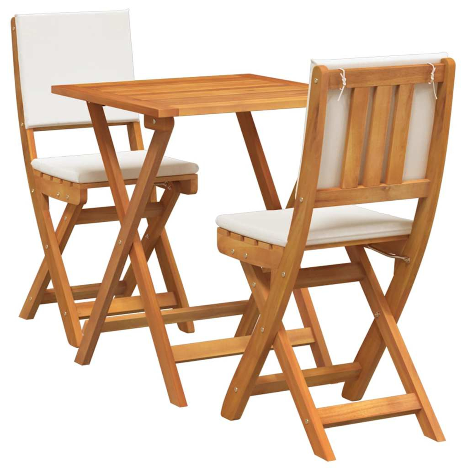Ensemble bistrot 3 pcs huile naturelle bois d'acacia massif