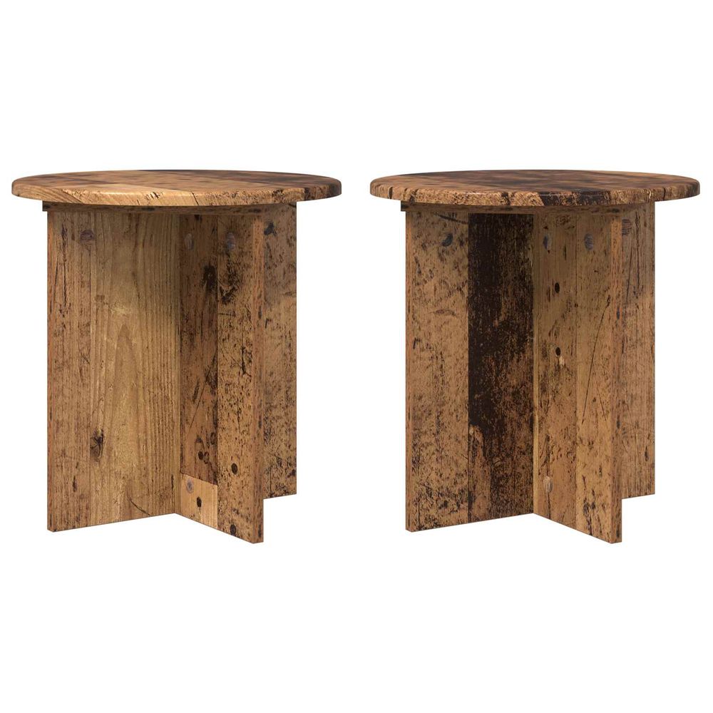Support de plante 2 pièces bois ancien 40 x 40 x 40 cm