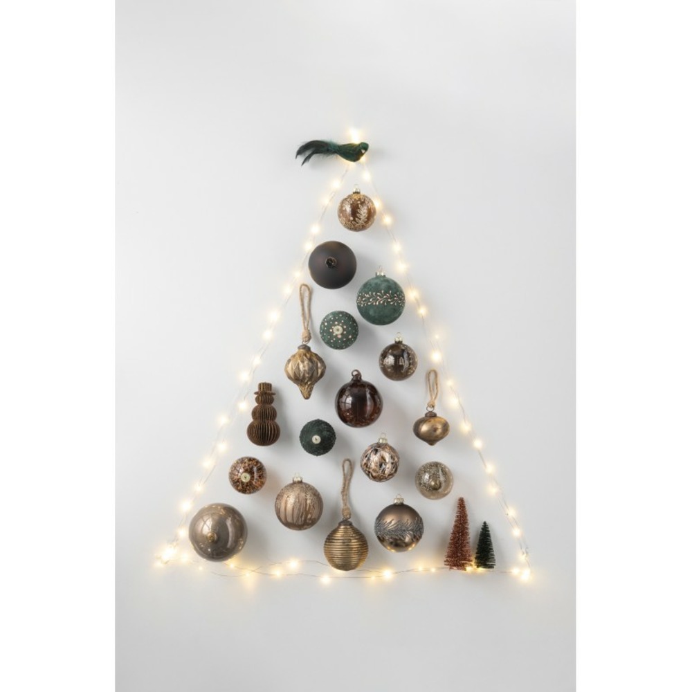 Boite de 4boules de noël en verre marron 10x10x10 cm