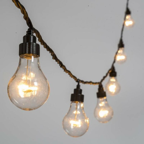 Guirlande 20 ampoules transparentes vintage blanc chaud 10m connectable 230v lotti