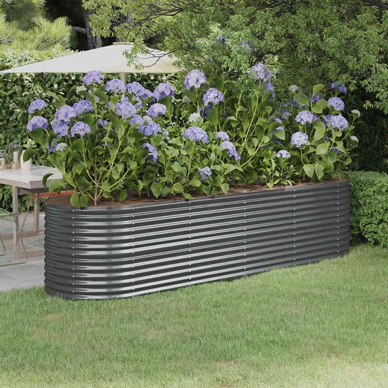 Potager surélevée acier galvanisé pour potager jardin anthracite 296x80x68 cm