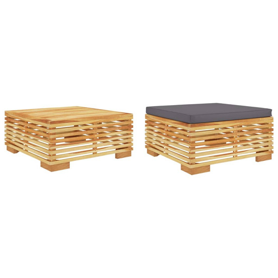Salon de jardin 2 pcs bois de teck massif