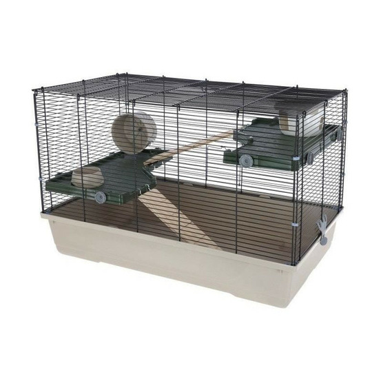 Cage pour petits animaux - kerbl - flat nature - 80 x 45 x 53 cm - 3 étages