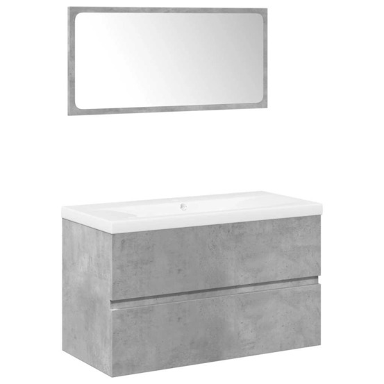 Ensemble de meubles de salle de bain 3 pcs gris béton