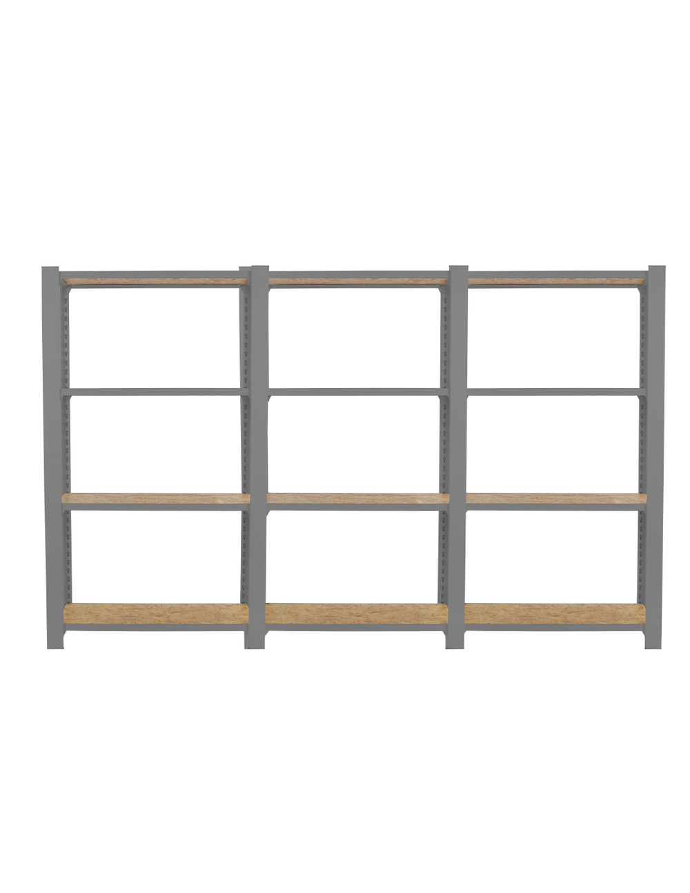 Etagère légère sans vis officlick 4/300 wood 2400 gris/osb gris/osb 1500x2400x300 - simonrack