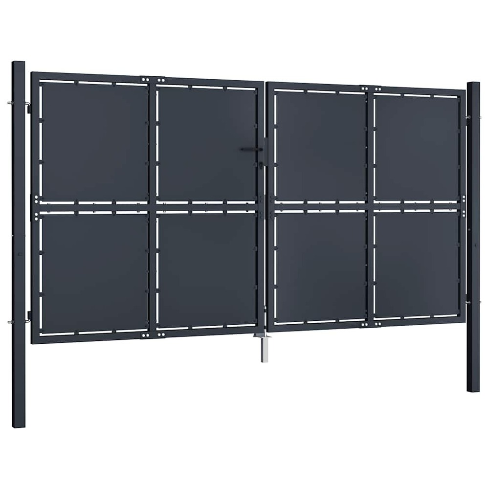 Portail de jardin en acier 300 x 175 cm anthracite