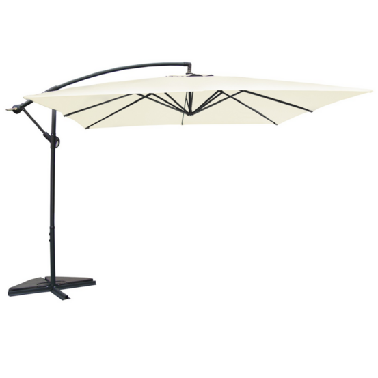 Parasol ecru déporté carré 3 x 3 m solenzara