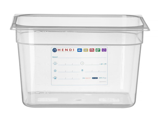 Bac de stockage gn 1/2 12,5l transparent 325x265x(h)200mm - hendi