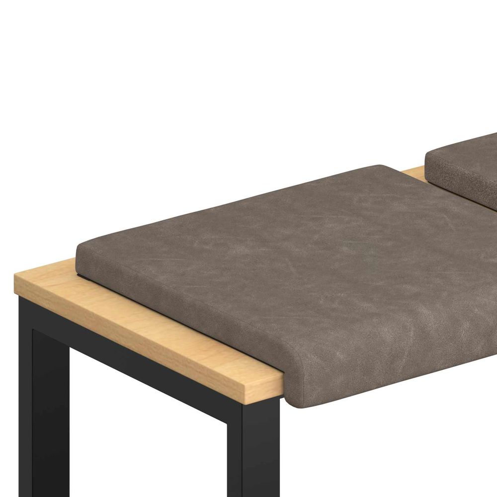 Coussin de banc 2 pc simili cuir gris profondeur 35 cm