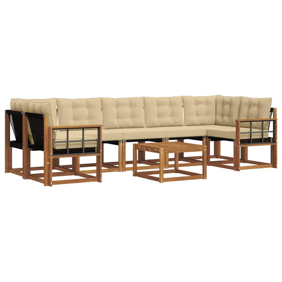 Ensemble de canapés d'extérieur 8 pcs naturel et beige