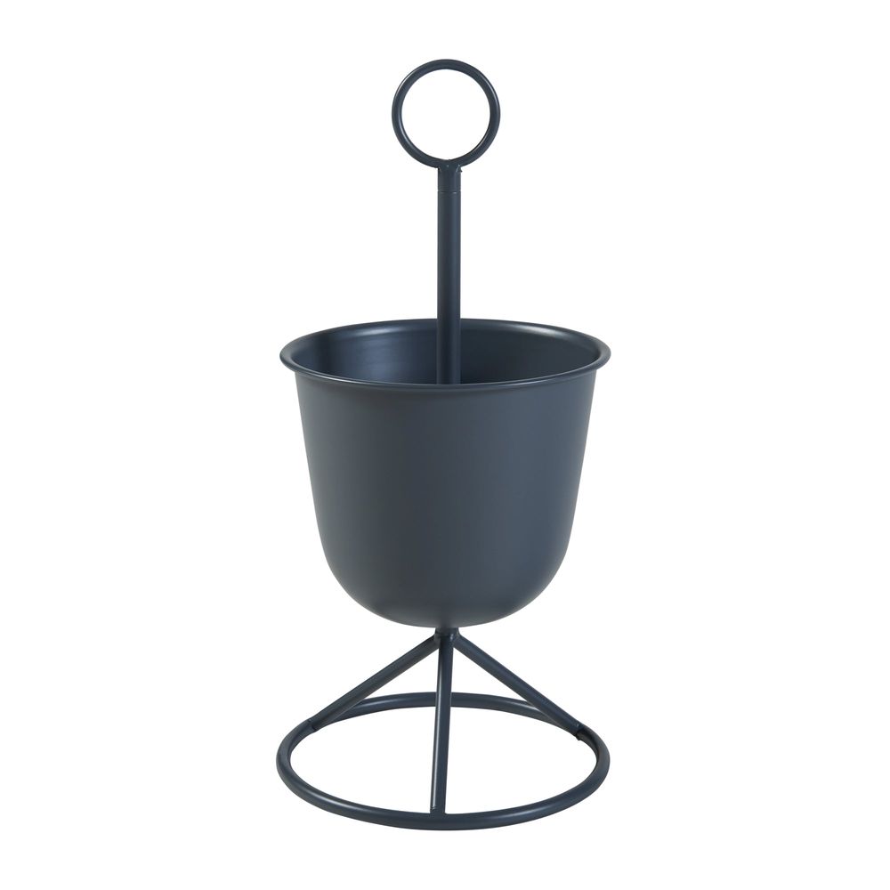 Porte-plantes style intemportel support 48 x 23 cm 1 cache-pot noir