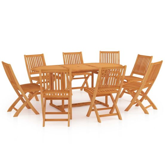 Ensemble à manger de jardin 9 pcs bois de teck massif