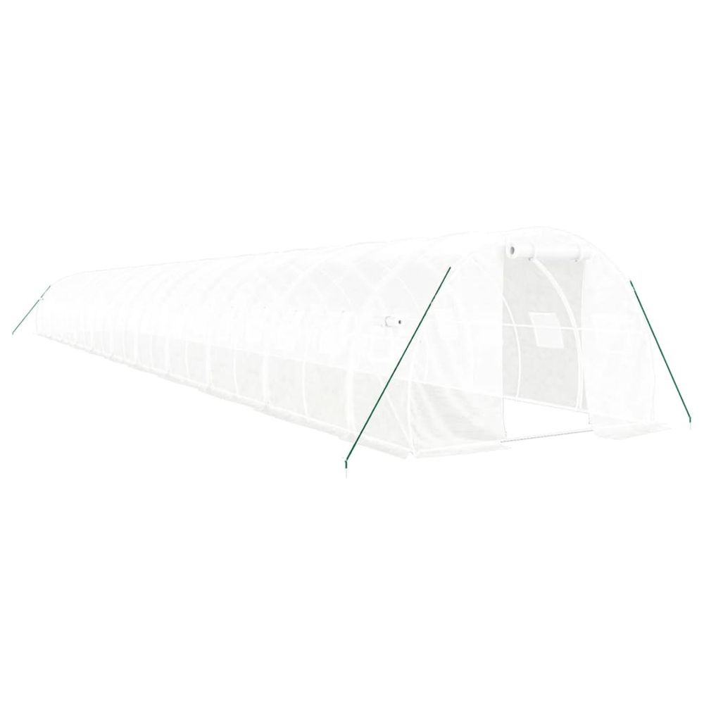 Serre avec cadre en acier blanc 66 m² 22x3x2 m
