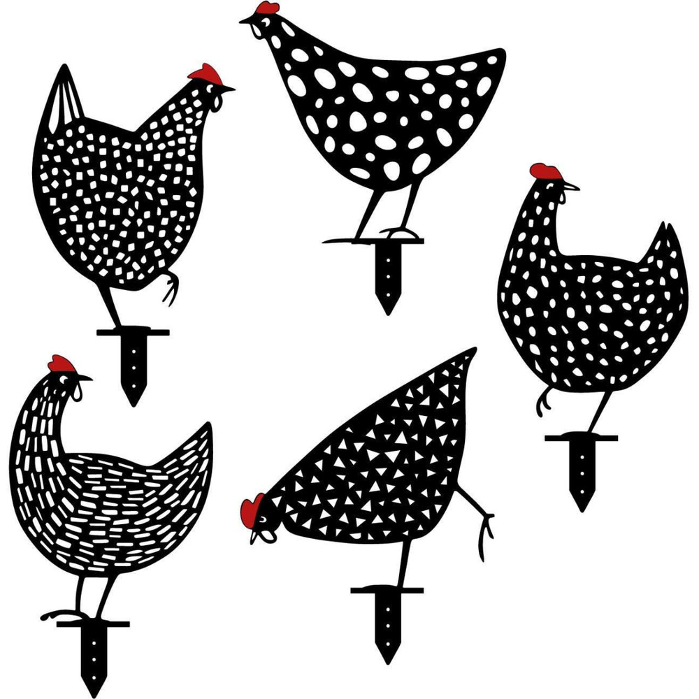 Animaux décoratifs en métal garden poules