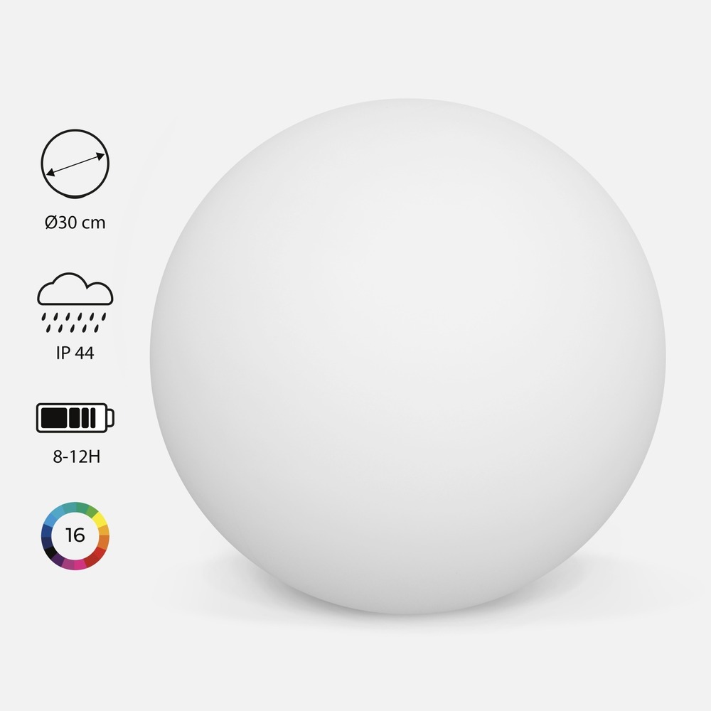 Boule lumineuse led 16 couleurs, étanche avec télécommande