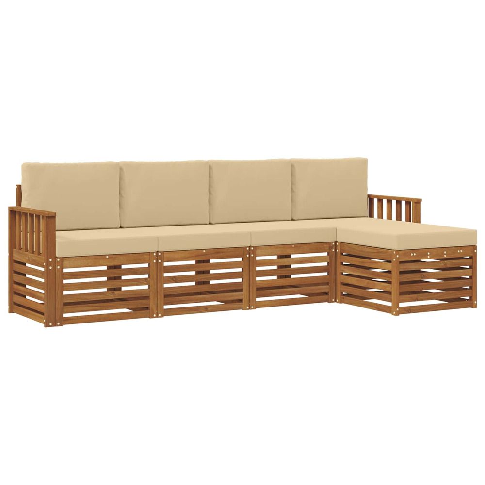 Ensemble de canapés d'extérieur 5 pc naturel et beige