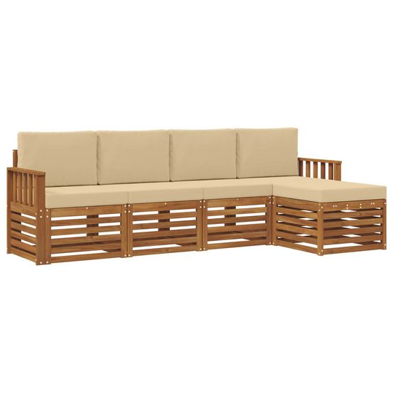 Ensemble de canapés d'extérieur 5 pc naturel et beige