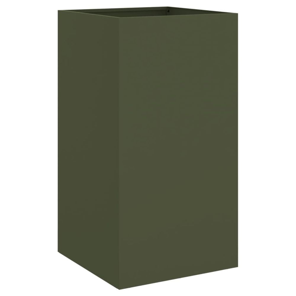 Jardinière vert olive 42x38x75 cm acier