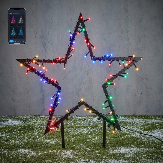 Luca smart lighting bâton de jardin noël avec 80 led - h73 x ø60 cm