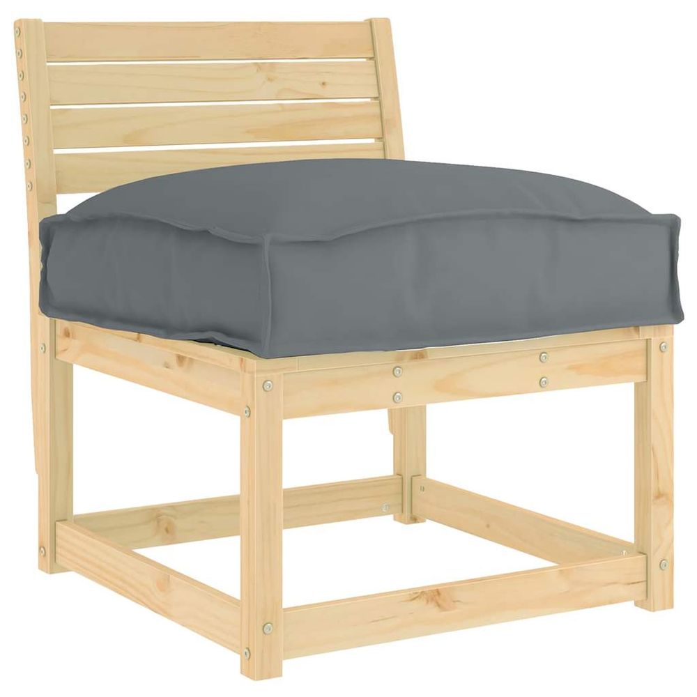 Coussin tissu oxford anthracite 60 x 40 x 8 cm